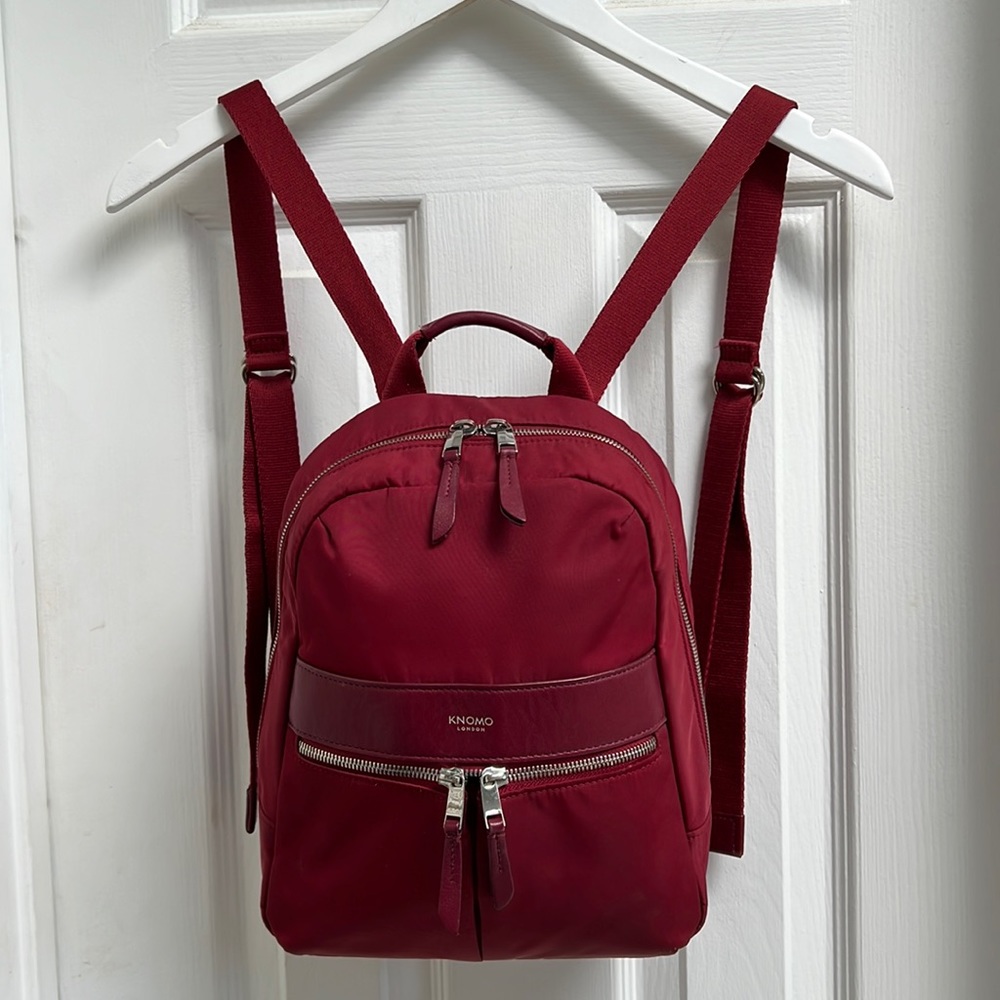 Knomo Compact Burgundy Backpack for Women